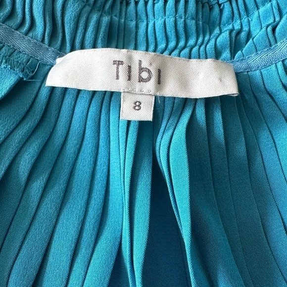Tibi Tibi "Arielle" Silk Sleeveless Blouse Bowery Blue Size 8 - Picture 7 of 8